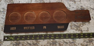 Bulleit Bourbon & Revolver Brauen Shots Schnupper Tablett Holz Servierbrett Bar Kneipe - Bild 1 von 6