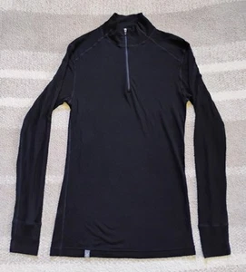 Ibex Woolies 150 Herren Größe Large schwarz 1/4 Reißverschluss Merino Basisschicht - Bild 1 von 7