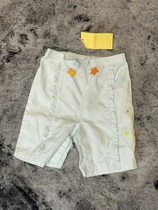 NUEVO CON ETIQUETAS PANTALONES CAPRI GYMBOREE BEBÉ EN LA PLAYA CABALLITO DE MAR 3-6 MESES AZUL CON VOLANTES CROP - Imagen 1 de 3