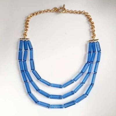 Collar llamativo en capas de cristal Talbots de 24" elegante para mujer fiesta vacaciones joyería Foto 1 de 4