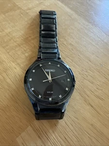 Vintage Seiko Solar Diamond V157-0AP0 Men's Watch - Picture 1 of 12
