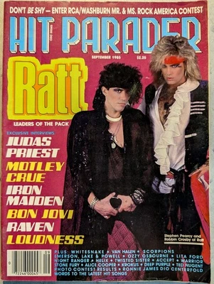 Hit Parader September 1985 Ratt, Motley Crue, Bon Jovi,  Loudness, Iron Maiden  - Изображение 1 из 4