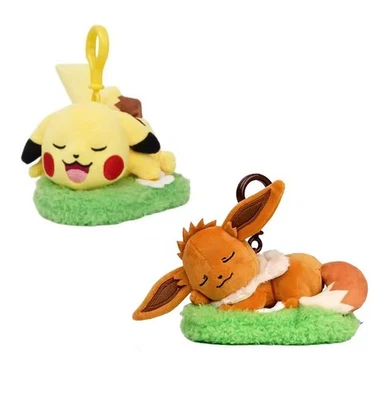 POTDEMIEL Pokemon Pikachu + Evoli Eevee Anhänger Plüsch Figur Plüschtier Anime Manga NEU