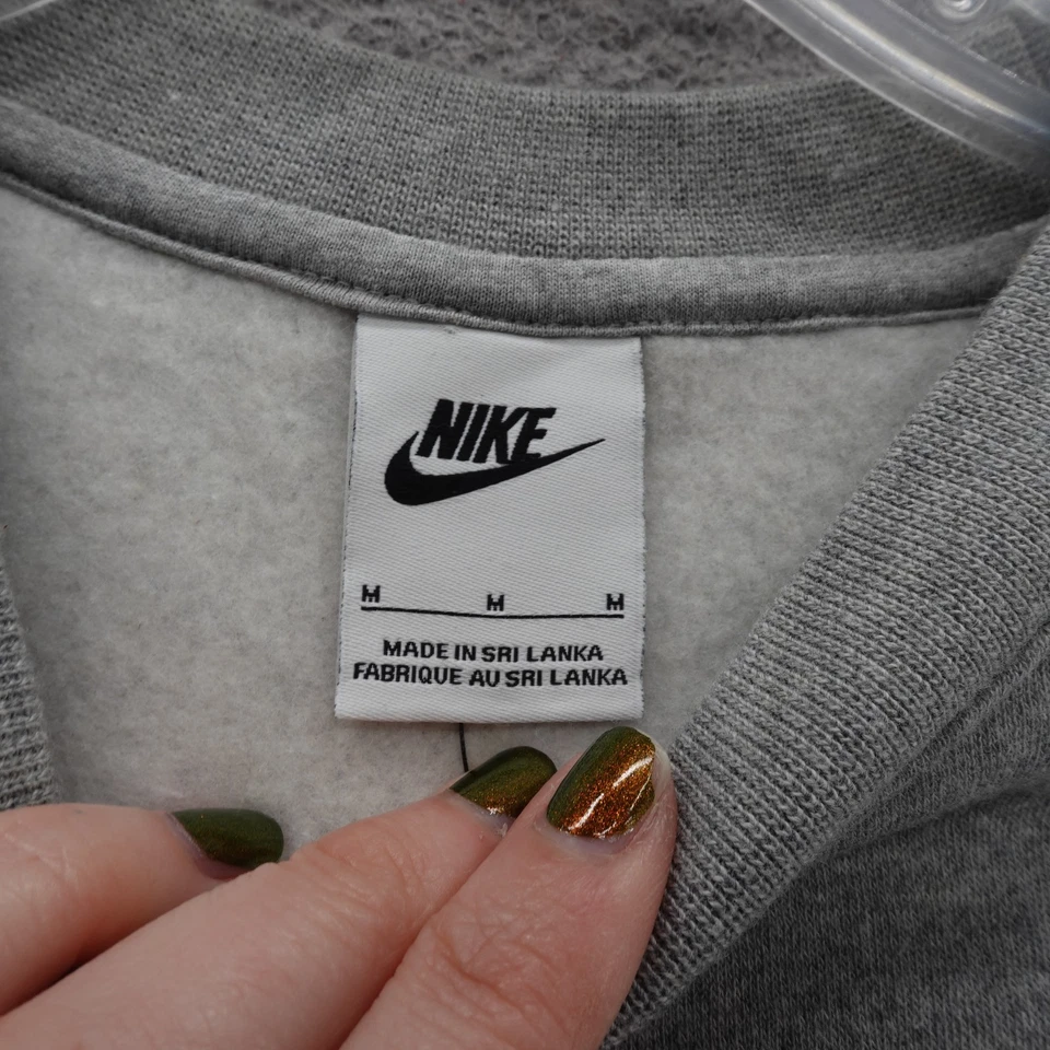 Nike Men's Sweatshirt Pullover Fleece Training Crew Neck Sweater Gray M