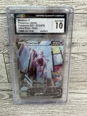 Mewtwo V 072/078, CGC 10, 2022 Pokemon GO English Alternate Art - Image 1 of 4