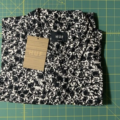 HUF Calaveras S/S Tejido Abotonado Manga Corta Nuevo Con Etiquetas XL Foto 1 de 4