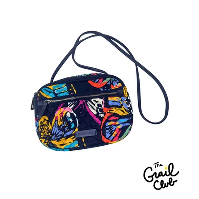 Vera Bradley Iconic RFID Butterfly Navy Blue Little Crossbody Bag - Free Ship - Image 1 of 4