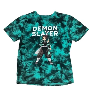 Camiseta Top Demon Slayer Tanjiro Kamado Jade Negra Tie-Dye Niños 10/12 - Imagen 1 de 3