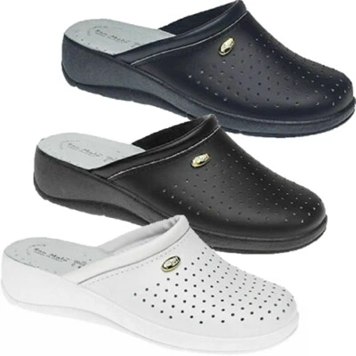 Womens Nurse Mule Comfort Hospital Kitchen Clogs Closed Toe Wedge Heel Shoes