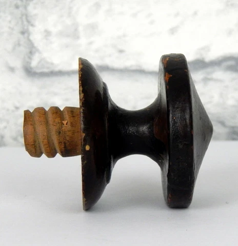 Antique Victorian Chest of Drawers Spare Wooden Bun Knob Pull #H Cover