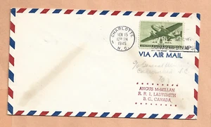 FIRST FLIGHT  CHARLOTTE N.C TO COLUMBIA S.C NOV 15,1945 - Picture 1 of 1