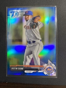 Bowman 2017 cromo refractor Justin Dunn #BCP223 Mets Mariners azul 70th - Imagen 1 de 2