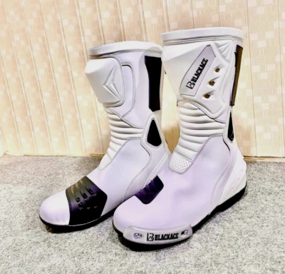 Motorcycle Motorbike Racing Leather Boots Shoes Motorcycle Race Boots Blackace - Image 1 of 4