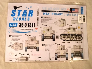1/35 Star Decals M5A1 Stuart Light Tank ETO # 35C 1311 - Picture 1 of 3