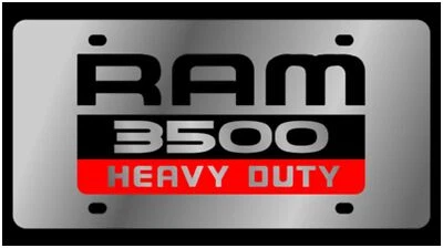 道奇 RAM 3500 重型不锈钢车牌(铬色) — 第 1/2 张图片