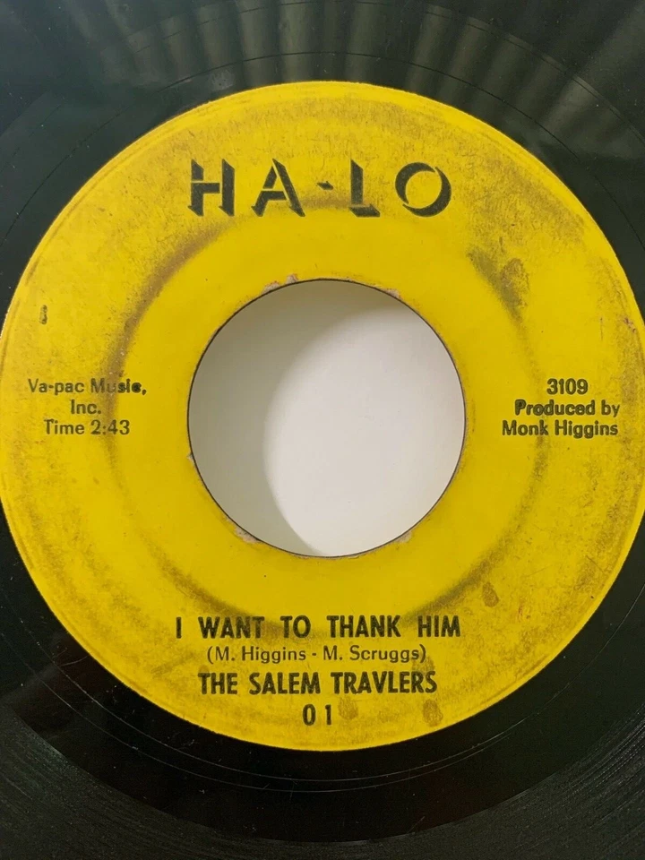 Gospel Soul 45/Salem Travlers (Monk Higgins) "I Want To Thank Him" HA-LO - Изображение 1 из 1