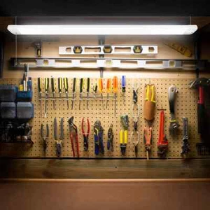 Slim LED Shop Light with PIR Motion Detection Sensor Utility Garage Lights 4ft - Picture 1 of 5