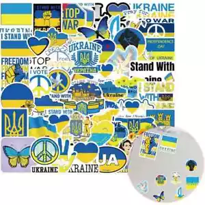50 Pegatinas Ucrania Bandera Juego de Proud para Ser Anti Guerra - Picture 1 of 7