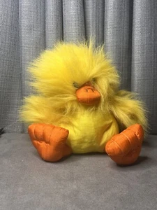 Nylon Parachute Chick Furry Plush Stuffed Animal Toy Yellow Bambini - Picture 1 of 9