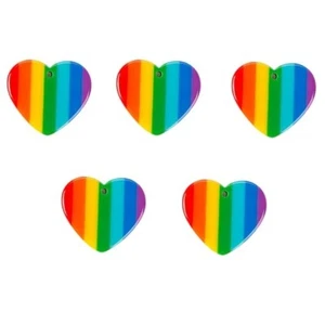 Rainbow Hearts - Botones de Shelly - Adornos de espalda plana - Costura artesanal de chatarra - Imagen 1 de 2
