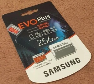 Genuine Samsung EVO Plus SD-CARD 256GB up to 100MB/S - Picture 1 of 1