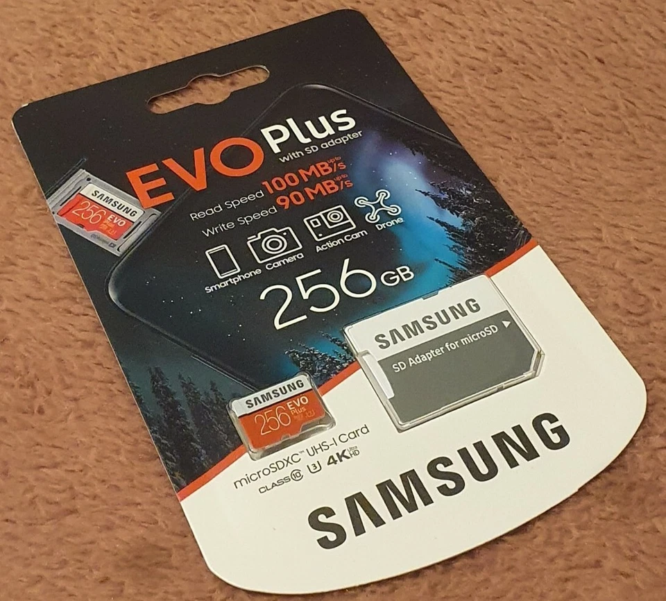 Genuine Samsung EVO Plus SD-CARD 256GB up to 100MB/S - Image 1 of 1