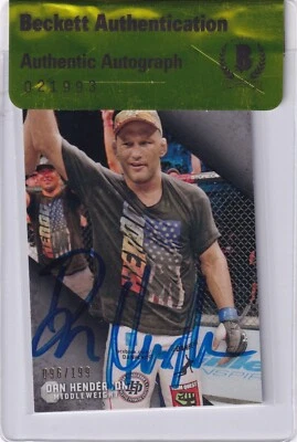 Dan Henderson Signed 2015 Topps UFC Knockout Silver Card #38 BAS COA #/199 Auto - Image 1 of 4