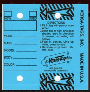 Car Dealership supplies Genuine Versa Tag Key Tags 250 per box rings inventory - Picture 1 of 28