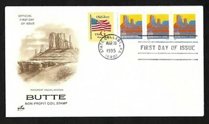 #2902 Butte Non-Profit Rate - ArtCraft FDC Plate #S111 Coil (3) + #2880 - Picture 1 of 3