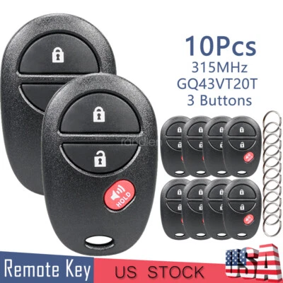 10X Para 2011 2012 2013 2014 2015 2016 Toyota Tundra Mando a distancia sin llave Llavero Coche Foto 1 de 4