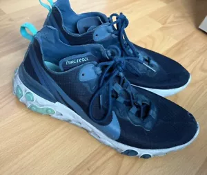 NIKE React Element 55 blu navy scarpe da ginnastica uomo sneakers taglia UK 9 US 10 EU 44 - Foto 1 di 10