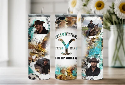 Yellowstone, Dutton, 20oz Tumbler, Hot/Cold, Straw, Stainless, Leak Proof (#482) - Image 1 of 2