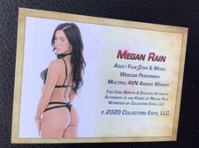 Adult Film star/ Bang Bros actress Megan Rain Signed Collectors Expo Kiss Card