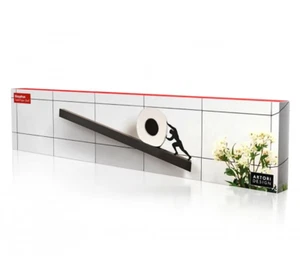 Unique Sisyphus Toilet Paper Shelf WallMounted Storage Artori Design Black Metal - Picture 1 of 9