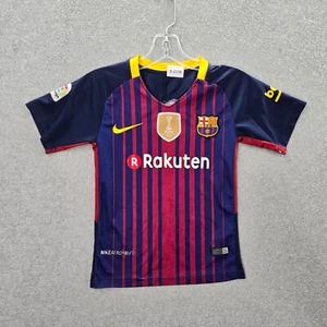 Barcelona Boys Jersey M Blue Logo Nike Home 2017-18 FIFA World Champion - Picture 1 of 11