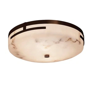 Justice Design LumenAria Atlas 14" LED Round Flush, Ala/BZ - FAL-8995-DBRZ - Picture 1 of 1