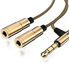 Headphones Splitter Adapter Cable Earphones 3.5mm AUX Jack Dual Output RRP £18