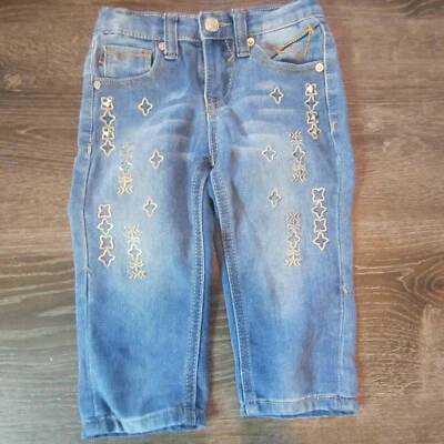 Pantalones de mezclilla bordados azul lavado claro talla 4T Vigoss para niñas Foto 1 de 4