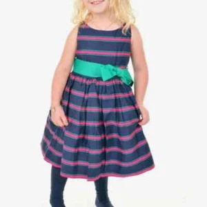 Ralph Lauren • Toddler Girl's Youth Cotton Cricket Stripe Twirl Dress 5 5T - Picture 1 of 10