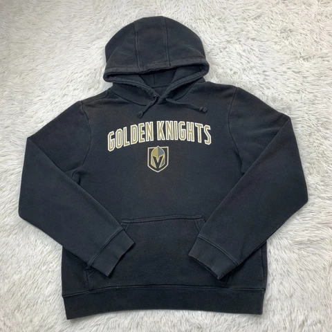 Vegas Golden Knights Sweater Adult Medium Black Gold NHL Hockey Hoodie Faded Men Cover