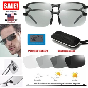 Gafas de sol fotocromáticas de transición polarizadas para hombres deportes conducción UV400 gafas x2 - Imagen 1 de 14