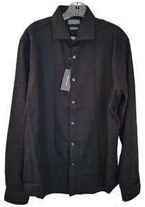 Michael Kors 16.5 34/35 Men's Black Long Sleeve Slim Cotton Button Down Shirt - Picture 1 of 5