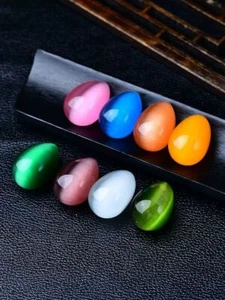 Opal Rough Stone Egg Ornament Hand Handle Pendant Jewelry - Picture 1 of 25