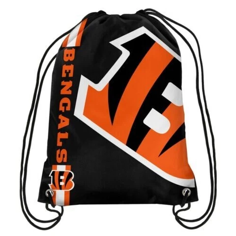 Cincinnati Bengals Cinch Sack Drawstring Gym Bag Sport Backpack Side Stripe Cover