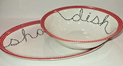 Picnic Ants Ceramic 13.75" X 9.25" Platter & 9" Diameter Serving Bowl by Tag - Image 1 of 4