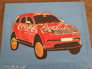 LAND ROVER CAR WITH WALL CANVAS PICTURE WITHOUT FRAME - Picture 1 of 9