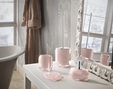 accessori bagno set di oggettistica d'appoggio in resina rosa , tortora, pesca