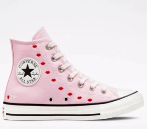 Sneaker hiTop nuove con scatola Converse Valentine Kisses All Star Chuck Taylor taglia US 8,5 - Foto 1 di 5