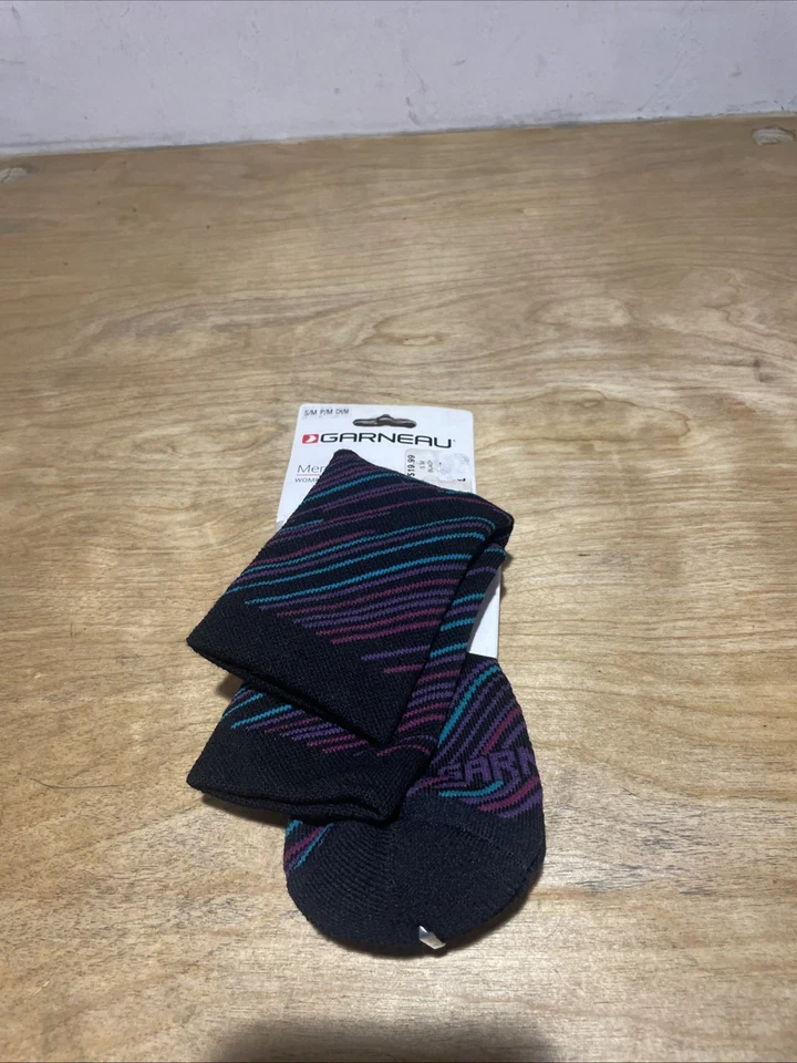 Calcetines de ciclismo Louis Garneau Merino 60 para mujer negros/púrpura talla S/M Foto 1 de 2
