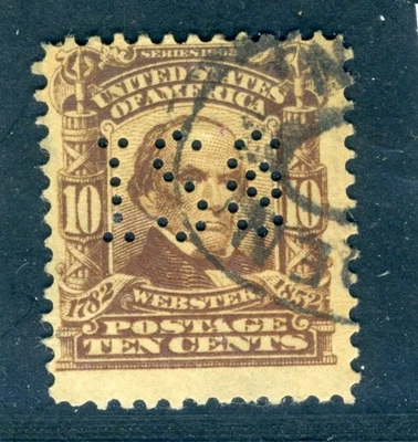 US Perfins, 1902, 10 cent #307, I 090.01, ISCo, International Silver Co - Image 1 of 2